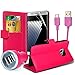 Price comparison product image Sony Xperia X COMPACT Case * SUPREME ESSENTIALS PACK * Wallet Stand Folio Card Slot Case Skin Cover + Type C Data Charging Cable + Dual Bullet Car Charger + LCD Screen Protector Film Foil Guard – (Pink)