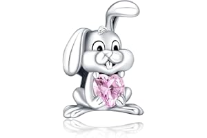 Rimgoris 925 Sterling Silver Charm Women Bracelets Necklace Firefly Glow At Night Solid Rabbit Pink Heart Mothers Day Easter Egg Dragonfly Enamel Dragonfly Bird Hummingbird