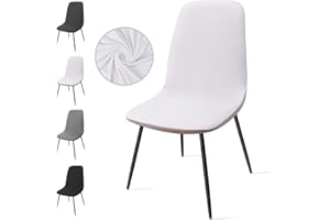 EOZAKAVOD Coprisedie con Schienale 4 Pezzi, Copertura delle Sedia Lavabile Estraibile Coprisedia Moderna Coprisedia per Sala da Pranzo Elastica Fodere per Sedia Adatta per Casa, Hotel (C-Bianca, 4PCS)