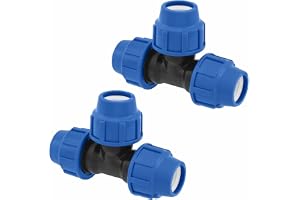 SmartProduct T-stycke PE-rör montering 25 mm x 25 mm x 25 mm skruvanslutning PN16 DVGW dricksvattencertifierad – klämkontakt