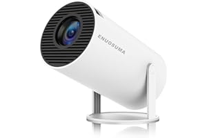 ENUOSUMA Mini Projector,Support 4K 1080P Portable Projector with Dual Band WIFI6 5G Wireless 5.0 Bluetooth Android 11, 200 ANSI Lumens, 180° Rotatable, Auto Keystone Correction, 35"-130" Screen Video Projector