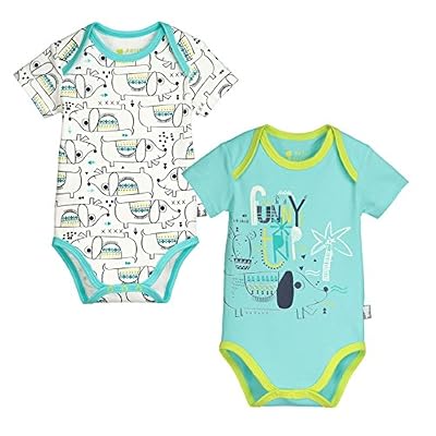 Petit Béguin Lot de 2 bodies manches courtes bébé garçon Iwou - Taille - 6 mois (68 cm)