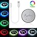 Produktbild Ralbay Car Styling Cup Holder Pad LED Colour Changing Car Interior Decoration Atmosphere Lights USB Rechargeable Waterproof Drink Coaster for All Cars-Automatically Turn On at Dark 