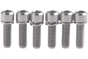 Ruifu M5 Gr5 Titanium Allen Stigma Cap Bolts Screws With Washer 16 18 20 mm for Bike Stem (Pack of 6)