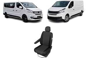 Accesorionline Premium Fundas de Asiento compatibles con Fiat Talento | 1-9 plazas | Fundas de Tela Negro (Conductor)