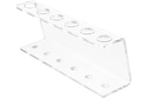 FOMIYES Soporte De Exhibición De Acrílico Soporte De Tubo Gradilla para Tubos De Ensayo De Escritorio Gradilla para Tubos De 5 Ranuras Tubos De Ensayo con Gradilla Poroso Florero Titular