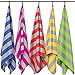 Produktbild Fit-Flip Strandhandtuch XXL 160x80cm / Dunkelblau - Grau gestreift- Handtuch mikrofaser schnelltrocknend, großes Strandtuch
