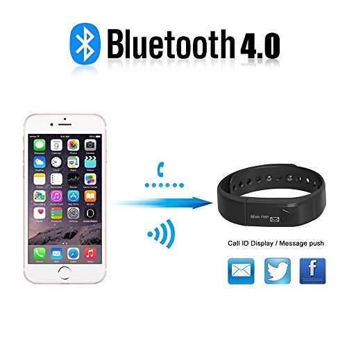 Efoshm Bluetooth 4.0 Fitness Aktivitätät Tracker Wearble Smart Band for Activity Tracking with Pedometer, Calorie, Counter and Alarm, Sleeping Monitor Smart Band Watch für iOS and Android Smart Armband - 5