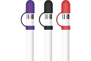 FORYEE 3 PCS Silicone Cap Cover Accessories for Apple Pencil 1st Generation Anti-Drop Rope Compatible Multiple Colors (Red,Black,Purple)