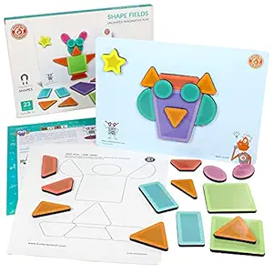 ButterflyEduFields Magnetic Shapes Puzzles Toys for Kids 2 3 4 Years Boys Girls - Large Size Magnets, Magnetic Slate, 100+ Pattern Challenges | Educational Toy Gift Fun & Play for Baby, Made in India