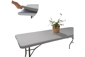 GLOP Copritavolo Rettangolare Grigio182x76cm con Elastico, Tovaglia Antimacchia, Resistente al Vento, Lavabile, Copritavola Elasticizzati per Tavoli da Giardino, Esterno, Campeggio e Picnic
