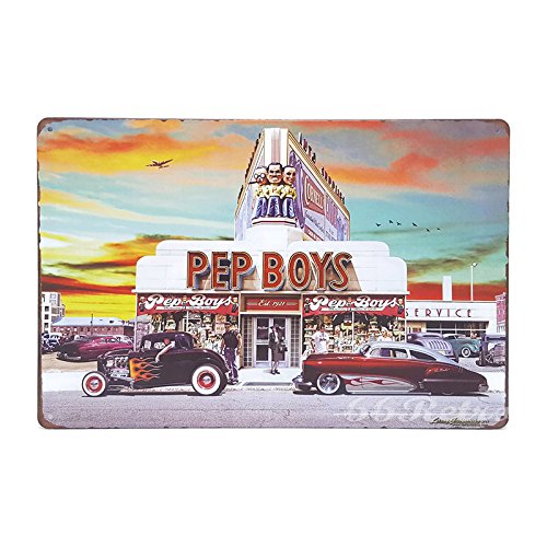 66Retro The Pep Boys, Vintage Retro Metal Tin Sign, Wall Decorative Sign, 20cm x 30cm