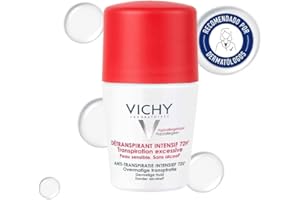 Vichy Desodorante, Tratamiento Antitranspirante Intensivo 72 horas, Roll-on, Protege y Regula, Enriquecido con Minerales Ultra-Absorbentes y Perspicalm, Hipoalergénico, Stress Resist, 50 ml