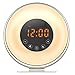 Produktbild [Neueres Modell] Oria Wake-up Light, Sonnenaufgangs Lichtwecker LED Wecker Licht mit FM Radio, Sonnenuntergang, 6 Farben, Smart Schlummer Funktion, Touchscreen & USB Ladegerät