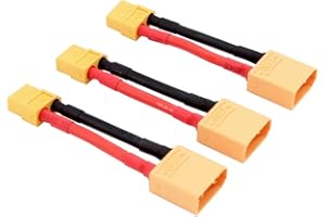OliYin 3pcs XT90 mâle à XT60 adaptateur de convertisseur de connecteur femelle avec câble 12awg 5cm (pack de 3)