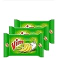 VIM Offer PACK 3 Vim Bar 200 grams Each +2 Green Scrub Pad For Germ Clean Your Kitchen.