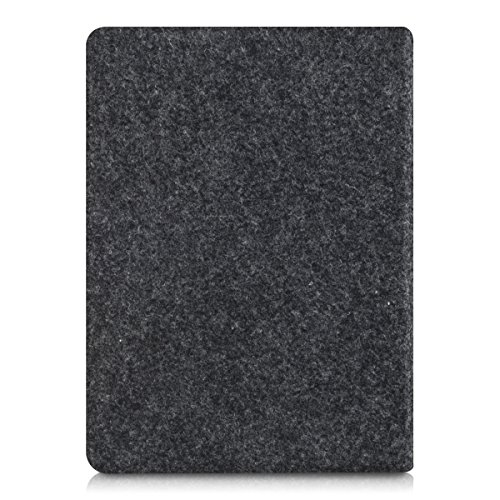 kwmobile Hülle für Tolino Vision 1 / 2 / 3 / 4 HD – Flipcover Case eReader Schutzhülle – Bookstyle Klapphülle Filz Design Dunkelgrau - 3
