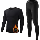 Men's Thermal Underwear, Functional Sets Thermal Breathable Warm T-Shirt Long Sleeve and Mesh Trousers Thermal Elastic Sports