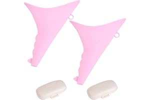 QJFHURB Orinatoio Portatile Imbuto Pipì Donna Femminile Portatile Imbuto in Silicone per Donne in Piedi Fino a Pipì Pieghevole e Riutilizzabile con Scatola, per All'Aperto attività Campeggio Viaggio