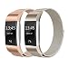 Produktbild Sun studio Fitbit Charge 2 Armband, Milanese Fitbit Armbänder Ersatzarmband Edelstahl Fitbit Armbänder Charge 2 mit Magnet-Verschluss Armband für Fitbit Charge 2 (5.5"-8.5", Gold + Champagner)