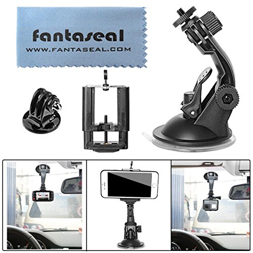 Fantaseal® Action Kamera Saugnapf Halterung für GoPro Saugnapfhalterung GoPro Auto Tri-Cup Saugnapf Halter Actionkamera Saugnapf Befestigung GoPro Suction Mount GoPro Windschutzscheibe Saugnapf Halterung GoPro Glas Halterung für GoPro Hero5 / Hero5 Session / Hero4 Session / Hero4 / 3+ / 3 + SJCAM Garmin Virb Xiaomi Yi DBPOWER Qumox Vic Tsing + GoPro ähnliche Actioncam