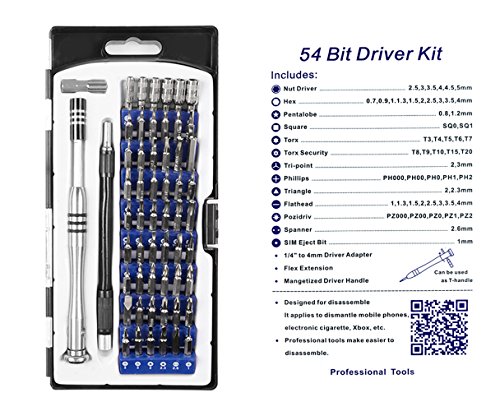 Kitclan Schraubendreher Set, 58-teilig, Bit- und Steckschlüssel-Set mit magnetischem Universalhalter, Kreuzschlitz- und Schlitz-Schraubendreher etc. für Handy, Tablet, PC, Macbook, Uhr, Brille - 7