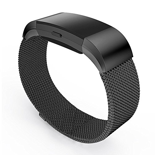 Fitbit Charge 2 Armband, eLander Milanese Edelstahl Replacement Wrist Band Strap Watchband Uhrenarmband Erstatzband mit Magnet-Verschluss und MetallschlieBe fur Fitbit Charge 2(Silber) - 2
