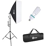 OMBAR Softbox - Set Dotografico per Studio Fotografico, 50 x 70 cm, Professionale, con 135 W, 5500 K, Lampada Diurna E27 e Bo