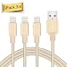 Produktbild Quntis® 3M apple ladekabelUSB Datenkabel mit Nylon umflochtenes verwicklungssicheres Ladekabel Verbindungskabel für Apple iPhone8/7 7/8 Plus 6 Plus 6 5 5S 6S SE iPad 4.Gen.iPad Mini Air alle iOS-Update (Gold)