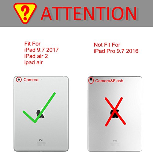 WizFun Folio Hülle Schutzhülle Tasche Case Cover mit Auto Schlaf / Wach Funktion für 9.7 Zoll Apple iPad 9.7 2017 / iPad Air 2 / iPad Air Tablet, LuckyTree - 2
