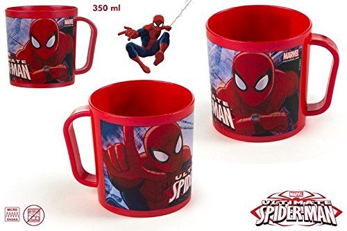 DISOK - Taza Spiderman 350Ml - Tazas Spiderman Cumpleaños Infantiles Baratas Regalos para Niños
