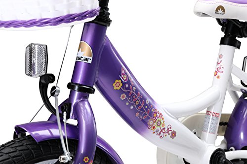BIKESTAR® Premium Kinderfahrrad für sichere und sorgenfreie Spielfreude ab 3 Jahren ★ 12er Classic Edition ★ Candy Lila & Diamant Weiß - 5