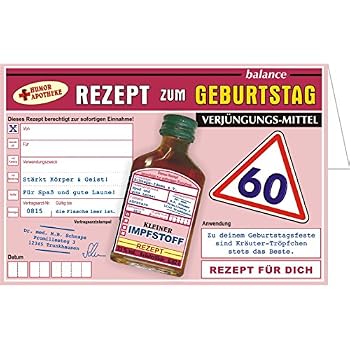 Lustige Geburtstagskarte Zum 60. – Hochwertiges Papier, 14x21,6 Cm, Mit Rotem Umschlag