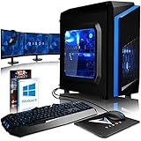 Vibox Pyro GS460-106 PC Gamer Ordinateur avec 2 Jeux Gratuits, Win 10 Pro, 3X Triple 22' HD Écran (3,4GHz Ryzen Quad-Core, Nvidia GeForce GTX 1660 Carte Graphique, 32GB DDR4 RAM, 2TB HDD)