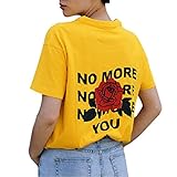 ❤️❤️Leichtes, weiches Gewebe, geeignet für Frühjahr, Herbst, Sommer, da das Gewebe leicht, aber angenehm für die Haut ist💋Groß für tägliche Abnutzung, Büroabnutzung, Partei, Reisen, gehend, Sporting, Etc💋Mit: Rundhalsausschnitt, Letter Printed, Loose Fit💋Dieser feste grundlegende T-Shirts Entwurf mit dem Buchstaben, der gedruckt wird, schafft einen eleganten Blick. Es ist einfach, mit den Jeans, kurzen Hosen oder den Gamaschen, einfach zu überlagern mit Wolljacke, Mantel, Jacket.