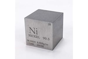CHINAIUM 25,4 mm Nickel-Metallwürfel 99,5 % 146 Gramm graviertes Periodensystem