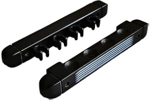 CWOQOCW 1 paio di stecche da biliardo da parete, 4 scomparti, da appendere, in legno, accessori Illiard, per scuole, casa, discoteche, colore: nero, rosso, giallo