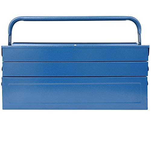 Werkzeugkasten Werkzeugkoffer Werkzeugbox Werkzeugkiste Stahl Werkzeug Montage Koffer- blau – 580x220x210mm - 4