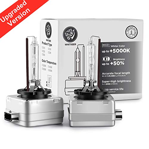 Whitiger Auto D1S Bombilla HID Xenon Lámpara 4300K, 12V 35W, 2 unidades