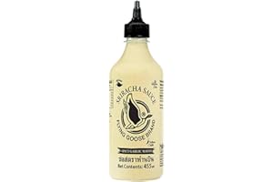 ‎FLYING GOOSE FLYING GOOSE Sriracha Spicy Mayoo Sauce, Knoblauch und Gelbe Chilis, süß scharfe Mayonnaise, leicht scharf, orange Kappe, Würzsauce aus Thailand, vegan, glutenfrei, 1 x 455 ml