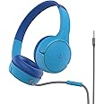 Belkin SoundForm Mini Wired On-Ear for Over-Ear Headset for Children with inline Microphone for Online Learning, School, Travel, Play, For 3.5mm Compatible Devices - Blue, Kids Headphones (Wired)