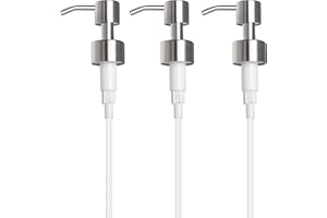 Anhow 3 Pezzi di Dispenser di Sapone Pompa in Acciaio Inox di Emulsioni Pompa di Ricambio per 28 mm Finitura Spazzolata - Argento, S11