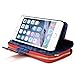 Price comparison product image Kroo Wallet Case for Apple iPhone 6 Plus/6s Plus - Frustration-Free Packaging - Red