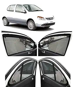 AUTOFACT Magnetic Window Sun Shades for Tata Indica Old Model -Set of 4 - with Zipper