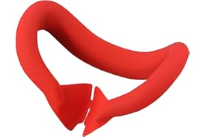 NUHFUFA Copertura in silicone per cuffie VR compatibile con Quest 3, cuscinetto per interfaccia facciale a forma di V, anti-perdite, a prova di sudore e lavabile, 3 accessori per VR Quest (rosso)