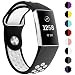 Produktbild KIMILAR Fitbit Charge 3 Armband Edelstahl, Zweifarbigen Silikon Ersatz-Armbänder Verstellbare Sport Bracelet Band Wristband für Fitbit Charge 3 & Special Edition Fitness-Tracker, S