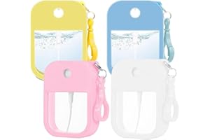 ZOPJUMA 4 Pezzi 38ml Mini Bottiglia di Profumo in Vetro,Riutilizzabile Atomizzatore di Profumo Bottiglia,oli e agenti fissanti,Per Liquidi Cosmetici,Con custodia in silicone + portachiavi