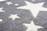 Kinderteppich Happy Rugs STARS silbergrau/weiss 80 x 150 cm - 2