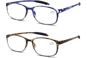 Mcoorn Gafas de Lectura Presbicia Ligeras Anti Luz Azul (Pack 2), Gafas de Presbicia con Flexibles Anti-reflejantes