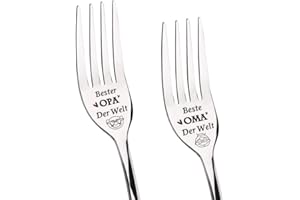 ‎JURATAR Juratar Oma und Opa Geschenke, 2 Stücke Gabeln mit Gravur aus Edelstahl Beste Oma Bester Opa Weihnachtsgeschenke Hochzeitstag Geschenk, Oma und Opa Geschenke Geburtstag